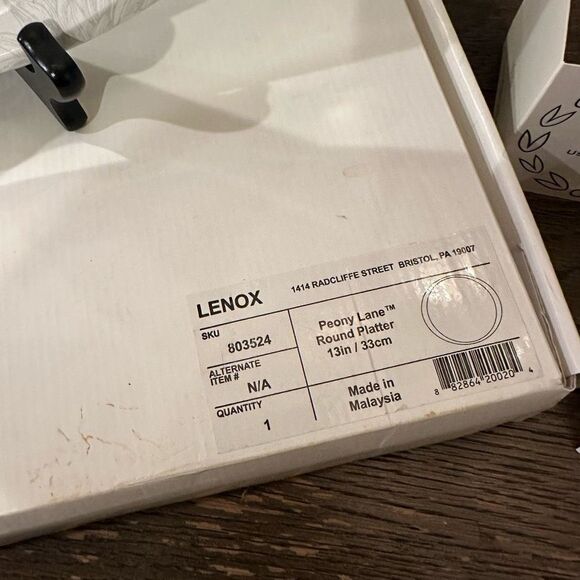 LENOX Peony‎ Lane Serving Round Platter Porcelain Dinnerware 13”  New - Picture 5 of 7